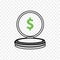 Money Pocket mirror icon. Little mirror sign. Simple flat logo of mirror on white background. Vector illustration