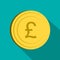 Money pound icon, flat style