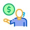 Money problems icon vector outline illustration