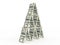 Money pyramid isolated on white background