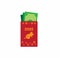 money on red envelope `angpao` chinese new year tradition gift with rat and 2020 text decoration ornament in cartoon flat illustra