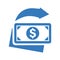 Money refund icon, fast cash return