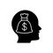 Money reward black glyph icon