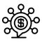 Money roles icon, outline style