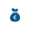 Money Sack Blue Icon On White Background. Blue Flat Style Vector Illustration