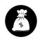 money sack or treasure icon