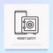 Money safety thin line icon, online banking. Modern vector illustration