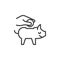 Money savings line icon