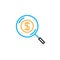 Money search line icon, find funding outline vector logo, linear