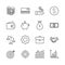 Money set icon vector. Outline finance collection. Trendy flat b