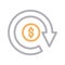 Money setting bfood cream pack vector color line icon