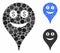 Money smiley map marker Mosaic Icon of Round Dots