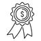 Money startup emblem icon, outline style