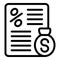 Money subsidy icon outline vector. Small bank