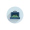 money suitcase colorful flat icon. briefcase flat icon