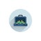 money suitcase flat icon with long shadow. briefcase flat icon
