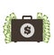 Money Suitcase. Suitcase with money concept.