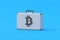 Money suitcase with symbol of bitcoin. Financial concept