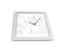 Money symbol clock hands with Statistics doodles on tablet