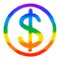 Money symbol pride rainbow symbol LGBTQ equality rights hand drawn illustration