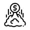 Money takes off icon vector outline illustration