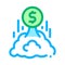 Money takes off icon vector outline illustration