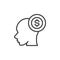 Money thinking line icon