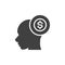 Money thinking vector icon