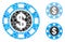 Money token Composition Icon of Uneven Items