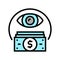 money tracking color icon vector illustration