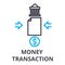 Money transaction thin line icon, sign, symbol, illustation, linear concept, vector