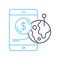 money transactions line icon, outline symbol, vector illustration, concept sign