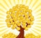 Money tree with coins.