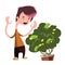 Money tree growing green illustration cartoon character