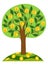 Money tree icon with gold coins. Vector illustration.