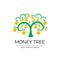 Money Tree Vector Icon Logo, Money Grow Symbol