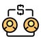 Money trust relationship icon vector flat