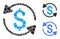 Money turnover Composition Icon of Circles