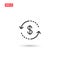 Money turnover icon vector isolated 3