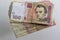 Money of Ukraine hryvnia, hryvnia, grivna, Ukrainian currency -100 hryvnia banknotes pack