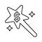 Money Wizard icon. Line, outline symbol