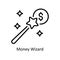Money Wizard vector outline Icon Design illustration. Business And Management Symbol on White background EPS 10 File