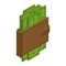 Money in your wallet. Cash in purse. Dollars in your pouch. Financial illustration