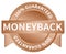 Moneyback guaranteed sticker, formal image for guaranteed sales, isolated.