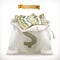 Moneybag. Paper money vector icon