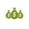 Moneybags with Dollar signs, vector icon. Investment, Savings, W