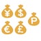 Moneybags, key currency, point, illustration