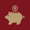 The moneybox icon. Cash and money, wealth, savings symbol. Flat