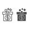 Moneybox line and glyph icon. Piggy bank vector illustration isolated on white. Savings outline style design, designed