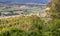 Monferrato summer panorama from the hill of Serralunga di Crea. Color image.
